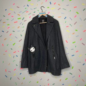 GAP - long Moto style wool coat - Xl tall